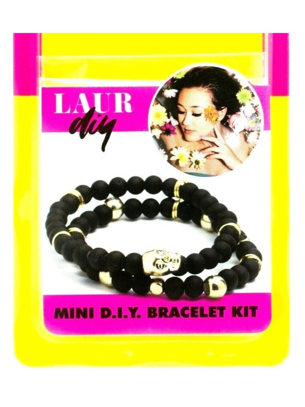 Jewelry Making LaurDIY Black Gold Stretch Bracelet Mini DIY Kit NISP  Age 15+